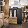 SoBuy | Aktenschrank | Aktenwagen | Druckertisch | Büroschrank | Vintagebraun | ASK01-PF