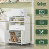SoBuy | Küchenschrank | Mikrowellenschrank | Rollschrank Weiß | FSB09-W