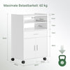 SoBuy | Küchenschrank | Mikrowellenschrank | Rollschrank Weiß | FSB09-W