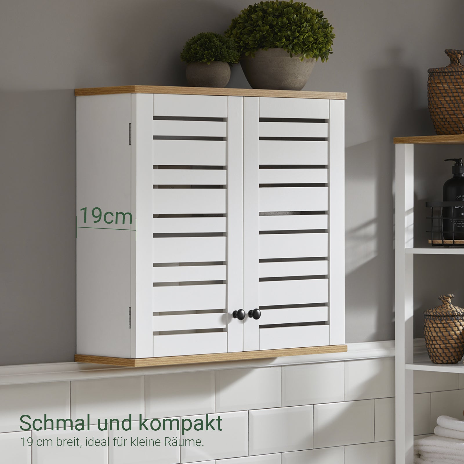 SoBuy | Wandschrank Bad | Hängeschrank | Badschrank Weiß | BZR42-W