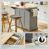 SoBuy | Kücheninsel | Küchenwagen mit erweiterbarer Arbeitsfläche | Küchenschrank | FKW71-HG