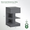 SoBuy | Nachttisch | Nachtschrank | Beistelltisch | Kommode Grau | FBT49-HG