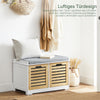 Vorverkauf | SoBuy | Schuhbank mit Sitzfläche | Sitzkommode mit 2 Türen | Schuhtruhe | Weiß-Natur | FSR23-II-WN