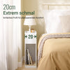 SoBuy | Schmaler Nachttisch | mit Schublade und Ablage | Weiß-Natur | FBT171-WN