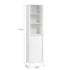 SoBuy | Hochschrank mit ausklappbarem Wäschesack | schmal Wäscheschrank | Badregal | Weiß | BZR102-W