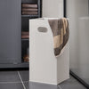 SoBuy | Hochschrank mit Wäschesack | Badschrank | Wäscheschrank | Badregal | Dunkelgrau | BZR104-DG