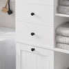 Vorverkauf | SoBuy | Hochschrank mit ausklappbarem Wäschesack | Badschrank | Badregal | Weiß | BZR104-W