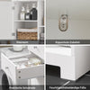Vorverkauf | SoBuy | Hochschrank mit ausklappbarem Wäschesack | Badschrank | Badregal | Weiß | BZR104-W