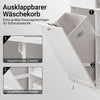 Vorverkauf | SoBuy | Hochschrank mit ausklappbarem Wäschesack | Badschrank | Badregal | Weiß | BZR104-W