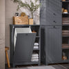 SoBuy | Wäscheschrank mit Wäschesack | Wäschesammler | Wäschekorb | Dunkelgrau | BZR105-DG