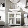 SoBuy | Waschbeckenunterschrank | Badezimmerschrank | Waschtisch | Weiß | BZR108-II-W