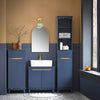 SoBuy | Wäscheschrank mit Wäschesack | Wäschesammler | Wäschekorb | Blau | BZR114-B