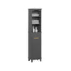 SoBuy | Hochschrank | Badschrank | Badregal | Dunkelgrau | BZR112-DG