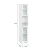 SoBuy | Bad Hochschrank | Badschrank mit Glastür | Badregal | Weiß | BZR118-W