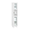 SoBuy | Bad Hochschrank | Badschrank mit Glastür | Badregal | Weiß | BZR118-W