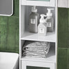 SoBuy | Bad Hochschrank | Badschrank mit Glastür | Badregal | Weiß | BZR118-W