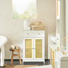 SoBuy | Badkommode mit 1 Schublade | Badzimmerschrank | Sideboard | Gelb | BZR120-W