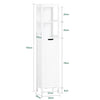 SoBuy | Hochschrank mit Wäschesack | Badschrank | Wäscheschrank | Badregal | Weiß | BZR123-W