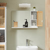SoBuy | Spiegelschrank | Hängeschrank | Wandspiegel | Badschrank | Weiß-Natur | BZR128-W