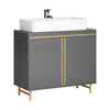 SoBuy | Waschbeckenunterschrank | Waschtisch | Badezimmerschrank | Grau | BZR129-HG