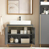 SoBuy | Waschbeckenunterschrank | Waschtisch | Badezimmerschrank | Grau | BZR129-HG