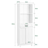 SoBuy | Hochschrank mit Schiebetüren | Badregal | Badezimmermöbel | Weiß | BZR141-W