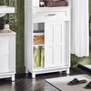 SoBuy | Hochschrank mit Schiebetüren | Badregal | Badezimmermöbel | Weiß | BZR141-W