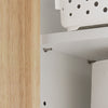 SoBuy | Hängeschrank mit Türen | Wandschrank mit 2 Fächern | Badschrank | Weiß-Natur | BZR144-WN