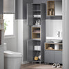 SoBuy | Bad Hochschrank | Aufbewahrungsschrank für Bad | Badschrank Dunkelgrau | BZR147-DG
