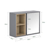 SoBuy | Hängeschrank mit 1 Spiegeltür | Spiegelschrank | Badschrank | Spiegel | Dunkelgrau | BZR149-DG