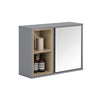SoBuy | Hängeschrank mit 1 Spiegeltür | Spiegelschrank | Badschrank | Spiegel | Dunkelgrau | BZR149-DG