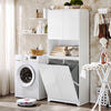 Vorverkauf | SoBuy | Hochschrank | Badschrank mit Wäschesack | Wäscheschrank | Weiß | BZR150-W