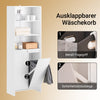 SoBuy | Badschrank mit 2 Wäschesäcken | Hochschrank | Wäscheschrank | Weiß | BZR155-W