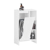 SoBuy | Wäscheschrank | Badschrank mit Wäschesack | Badkommode Weiß | BZR156-W
