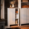 SoBuy | Wäscheschrank | Badschrank mit Wäschesack | Badkommode Weiß | BZR156-W
