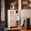 SoBuy | Wäscheschrank | Badschrank mit Wäschesack | Badkommode Weiß | BZR156-W