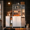 SoBuy | Wäscheschrank | Badschrank mit Wäschesack | Badkommode Weiß | BZR156-W
