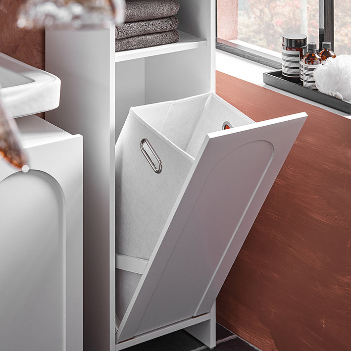 SoBuy | Wäscheschrank mit ausklappbarem Wäschesack | Wäschesammler | BZR161-W