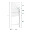 SoBuy | Toilettenregal | Waschmaschinenschrank | Badezimmerregal mit Schrank | Weiß | BZR165-W
