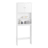 SoBuy | Toilettenregal | Waschmaschinenschrank | Badezimmerregal mit Schrank | Weiß | BZR165-W
