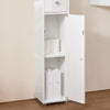 SoBuy | Bad Hochschrank | mit Verstellbare Ablagen schmal Hochglanz | Weiß | 20x180x20cm | BZR167-GW