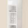 SoBuy | Bad Hochschrank | mit Verstellbare Ablagen schmal Hochglanz | Weiß | 20x180x20cm | BZR167-GW