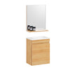 SoBuy | Waschbeckenunterschrank | Wandspiegel | Badmöbel Set Natur | BZR169-SET