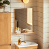 SoBuy | Waschbeckenunterschrank | Wandspiegel | Badmöbel Set Natur | BZR169-SET
