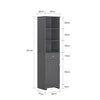 SoBuy | Bad Hochschrank | Badschrank | Badregal Dunkelgrau | BZR17-DG