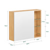 SoBuy | Hängeschrank mit 1 Spiegeltür | Spiegelschrank | Badschrank | Spiegel | Natur | BZR173-N