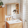 SoBuy | Hängeschrank mit 1 Spiegeltür | Spiegelschrank | Badschrank | Spiegel | Natur | BZR173-N