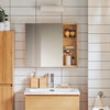 SoBuy | Hängeschrank mit 1 Spiegeltür | Spiegelschrank | Badschrank | Spiegel | Natur | BZR173-N
