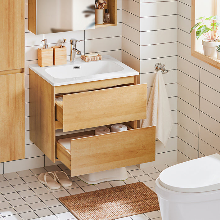 SoBuy | Waschbeckenunterschrank | Waschtisch Natur | Waschbecken mit Unterschrank | BZR174-N