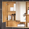 SoBuy | Hängeschrank | Spiegelschrank | Aufbewahrungsschrank für Bad | Spiegel | Natur | BZR177-N